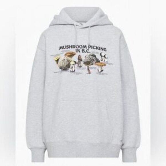TNA Sweatfleece Boyfriend Hoodie “Mushroom Picking in B.C.” Grey – XL - Picture 1 of 14